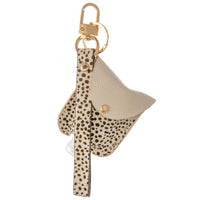 Faux Leather Cheetah Print Hand Sanitizer Holder