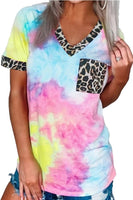 Tie-dye Leopard Pocket Tee
