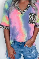 Tie-dye Leopard Pocket Tee