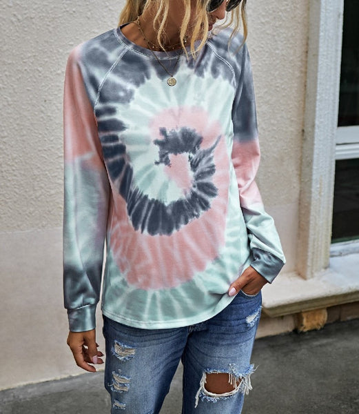 Tie Dye Long Sleeve Crew Neck