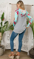 Striped Floral Long Sleeve